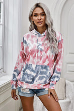 Load image into Gallery viewer, Tie-Dye Dropped Shoulder Drawstring Hoodie