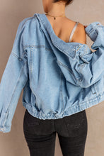 Load image into Gallery viewer, Button Down Dropped Shoulder Denim Jacket