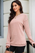 Load image into Gallery viewer, Round Neck Dropped Shoulder Sweatshirt