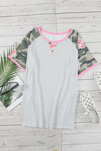 Load image into Gallery viewer, Plus Size Contrast Leopard Raglan Tee