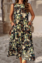 Load image into Gallery viewer, Printed Sleeveless Midi Dress with Pocket