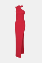 Load image into Gallery viewer, One-Shoulder Split High Neck Dress