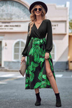 Load image into Gallery viewer, Printed Tie Waist Long Sleeve Dress
