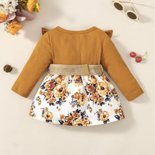 Load image into Gallery viewer, Floral Print Belted Ruffle Trim Short Dress