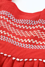 Load image into Gallery viewer, Embroidered Tie-Shoulder Babydoll Tank