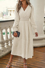Load image into Gallery viewer, Smocked Surplice Flounce Sleeve Dress