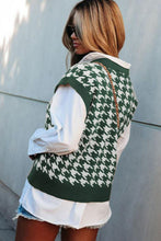 Load image into Gallery viewer, Houndstooth V-Neck Capped Sleeve Knit Vest