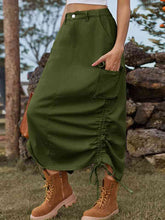 Load image into Gallery viewer, Drawstring Denim Skirt with Pockets