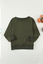 Load image into Gallery viewer, Girls Raglan Sleeve Ribbed Trim Sweatshirt