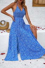 Load image into Gallery viewer, Smocked Slit Tied Printed Dress