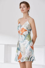 Load image into Gallery viewer, Botanical Print V-Neck Spaghetti Strap Night Dress