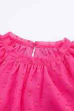 Load image into Gallery viewer, Gold Stamp Round Neck Layered Sleeve Blouse