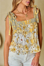 Load image into Gallery viewer, Tied Printed Square Neck Tank