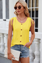 Load image into Gallery viewer, Eyelet Round Neck Wide Strap Tank