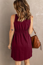Load image into Gallery viewer, Button Front Empire Waist Sleeveless Slit Dress