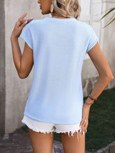 Load image into Gallery viewer, Rolled Cap Sleeve Round Neck Sweater Vest