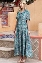 Load image into Gallery viewer, Paisley Print Flounce Sleeve Maxi Dress