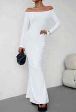 Load image into Gallery viewer, Off-Shoulder Long Sleeve Maxi Dress