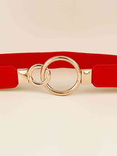 Load image into Gallery viewer, Double Ring Buckle Elastic PU Belt