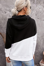 Load image into Gallery viewer, Two-Tone Drawstring Slit Hoodie