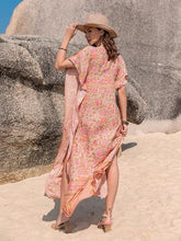 Load image into Gallery viewer, Printed Tie Neck Short Sleeve Dress