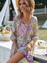 Load image into Gallery viewer, Bohemian Tassel Tie Tiered Dress