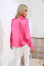 Load image into Gallery viewer, Lapel Collar Button Up Long Sleeve Shirt