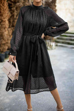 Load image into Gallery viewer, Swiss Dot Tie Waist Dress