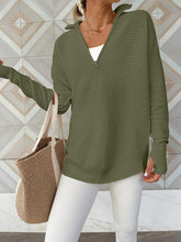 Load image into Gallery viewer, Half Zip Long Sleeve Knit Top