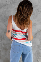 Load image into Gallery viewer, Rainbow Stripe Scoop Neck Knitted Tank