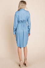Load image into Gallery viewer, Faith Apparel Button Up Drawstring Shirt Dress