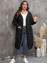 Load image into Gallery viewer, Plus Size Long Sleeve Pocketed Cardigan
