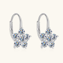 Load image into Gallery viewer, 1.2 Carat 925 Sterling Silver Moissanite Flower Huggie Earrings