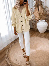 Load image into Gallery viewer, V-Neck Long Sleeve Cardigan