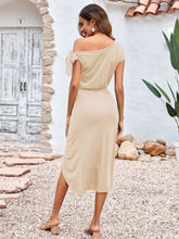 Load image into Gallery viewer, Asymmetrical Front Slit Midi Dress