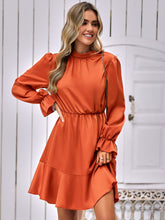 Load image into Gallery viewer, Mock Neck Flounce Sleeve Mini Dress