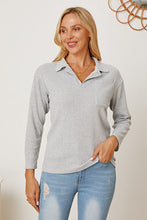 Load image into Gallery viewer, Collared Neck Dropped Shoulder T-Shirt