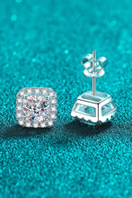 Load image into Gallery viewer, 925 Sterling Silver Inlaid 2 Carat Moissanite Square Stud Earrings