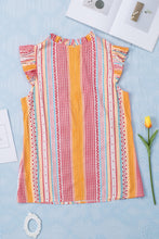 Load image into Gallery viewer, Frill Mock Neck Cap Sleeve Blouse