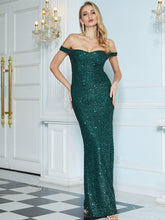 Load image into Gallery viewer, Sequin Off-Shoulder Backless Dress