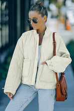 Load image into Gallery viewer, Drawstring Dropped Shoulder Quilted Jacket