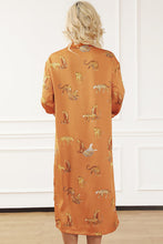 Load image into Gallery viewer, Animal Pattern Long Sleeve Slit Shirt Dress