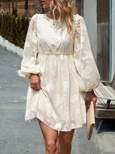 Load image into Gallery viewer, Ruffle Trim Balloon Sleeve Mini Dress