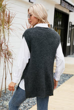 Load image into Gallery viewer, V-Neck Side Slit Sweater Vest