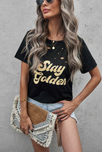 Load image into Gallery viewer, SLAY GOLDEN Distressed Round Neck Tee