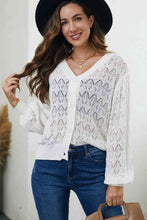 Load image into Gallery viewer, Openwork V-Neck Cardigan