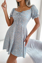 Load image into Gallery viewer, Ditsy Floral Drawstring A-Line Dress