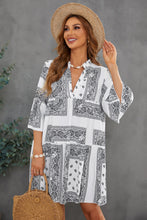 Load image into Gallery viewer, Paisley Three-Quarter Sleeve Mini Dress