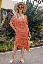 Load image into Gallery viewer, V-Neck Dolman Sleeve Slit Knit Dress