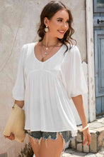 Load image into Gallery viewer, Double Take V-Neck Half Sleeve Blouse with Pockets